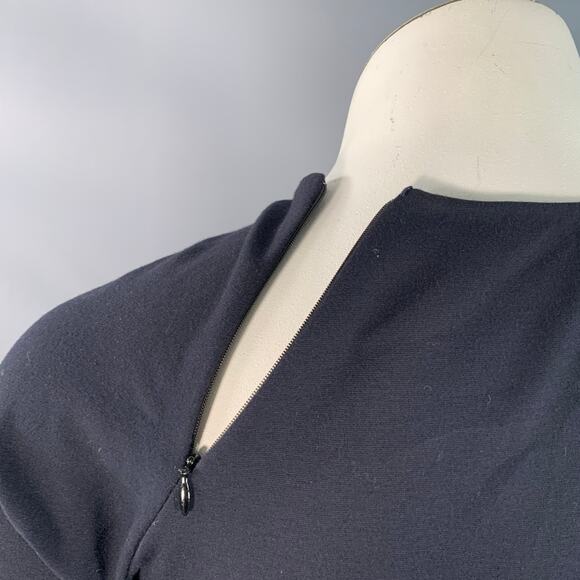 JIL SANDER Size 10 Navy Viscose Blend Ruched Long Evening Gown - Picture 4 of 7